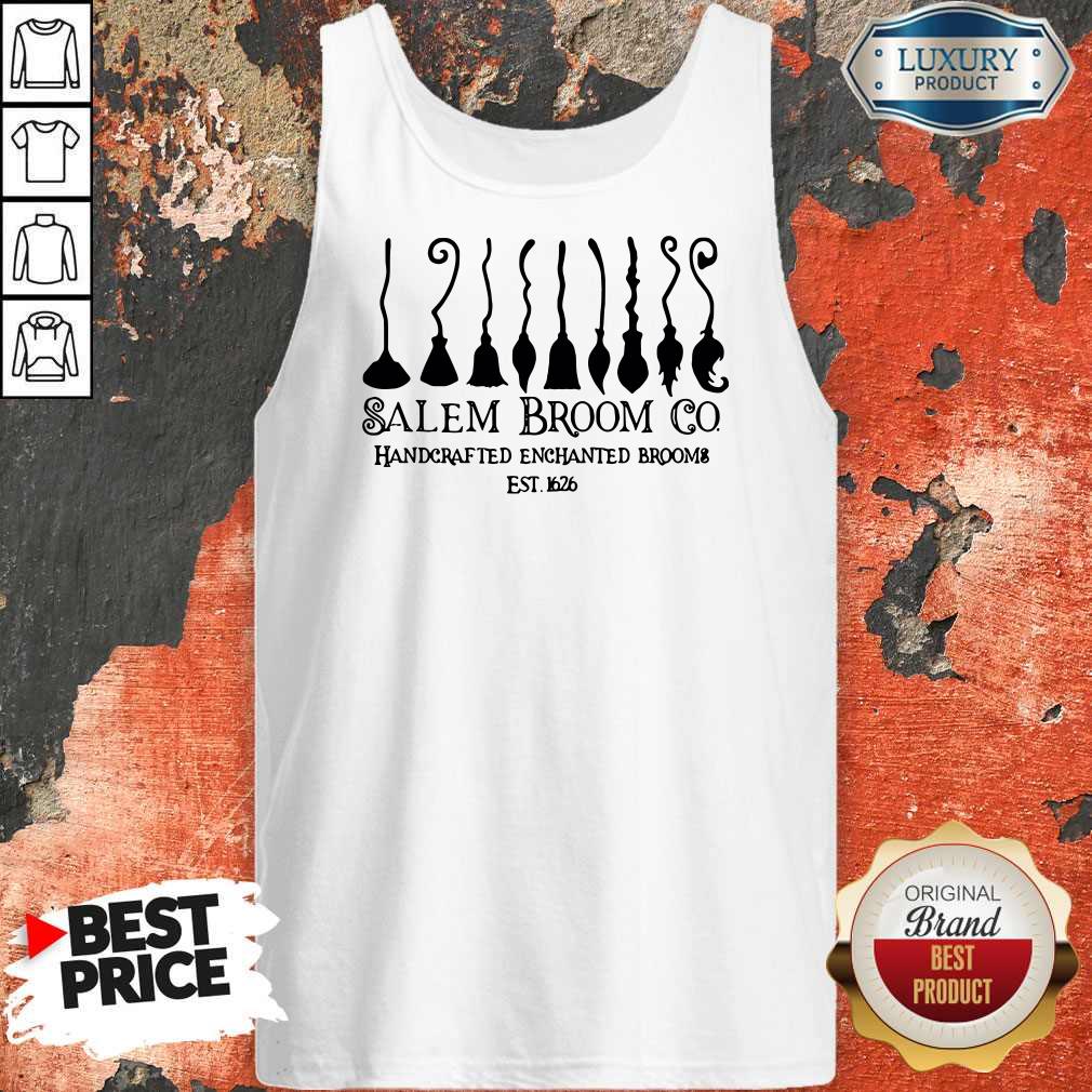 Cool Salem Broom Go Handcrafted Enchanted Brooms Est 1626 Halloween Tank Top
