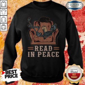 Excellent Skeleton Reading Book Read In Peace Halloween Sweatshirt