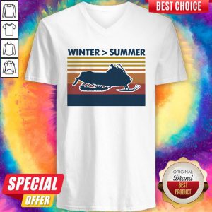 Excellent Snowmobile Winter Summer Vintage Retro V-neck