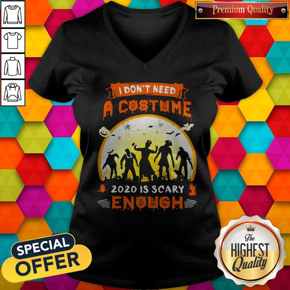 Good Halloween Nurse I Don't Need A Costume 2020 Is Scary Enough Sunset V-neck