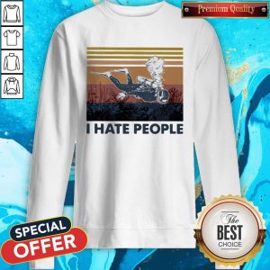 Great Scuba Drive I Hate People Vintage Retro Sweatshirt