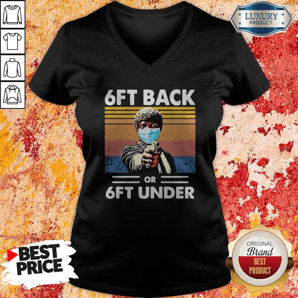 Lovely Samuel L Jackson Pulp Fiction Mask 6ft Back Or 6ft Under Vintage Retro V-neck