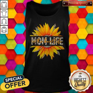 Premium I Can See Mom Life Sunflower Leopard Tank Top