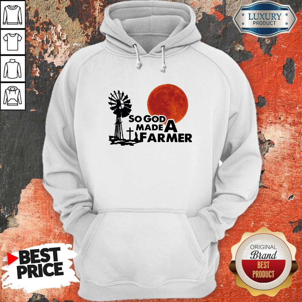 Premium So God Made A Farmer Sunset Hoodie