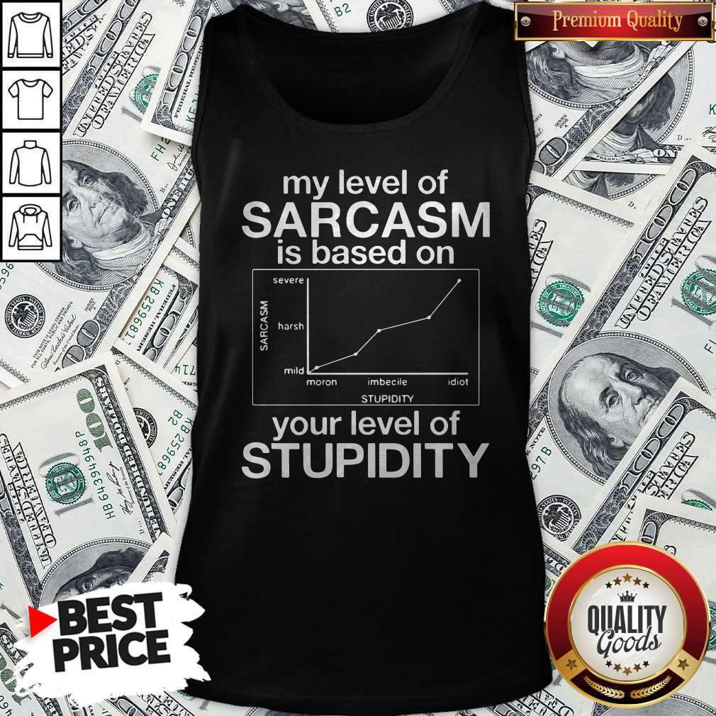 Pro My Level Of Sarcasm Is Based On Your Level Of Stupidity Severe Harsh Mild Tank Top