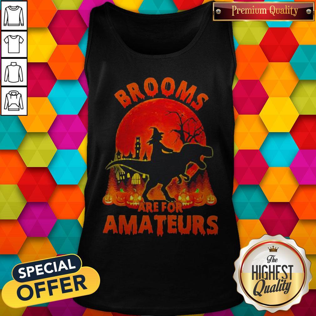Pro Witch Riding Dinosaurs Brooms Are For Amateurs Halloween Tank Top