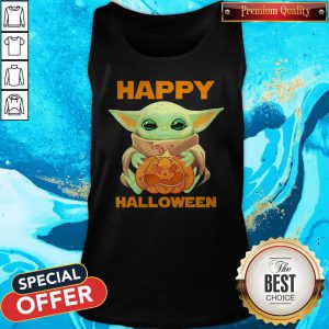 Super Nice Baby Yoda Hug Pumpkin Happy Halloween Tank Top