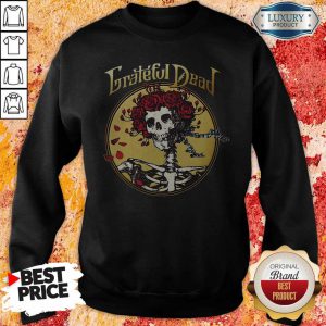 Wicked Skeleton Roses Grateful Dead Band Halloween Sweatshirt