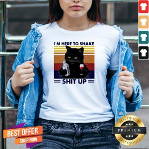 Black Cat I'm Here To Shake Shit Up Vintage V-neck