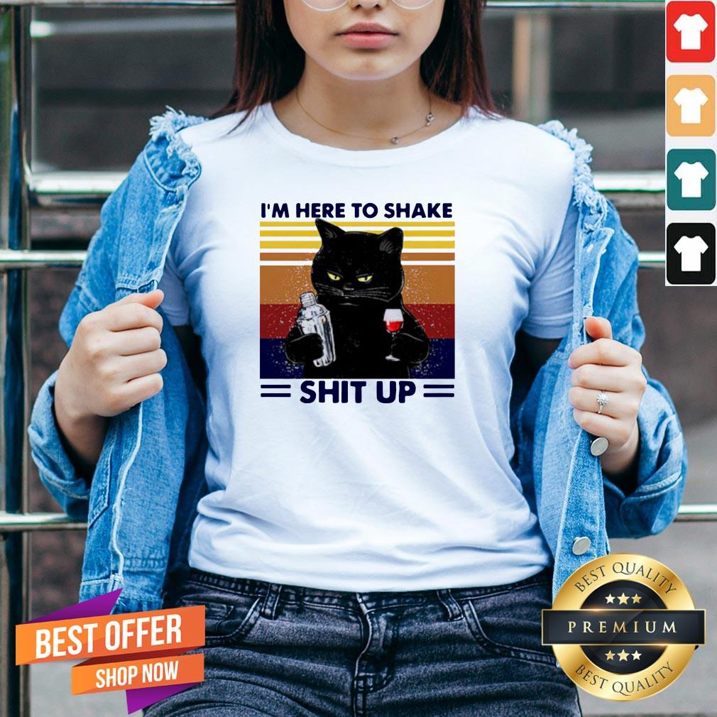 Black Cat I'm Here To Shake Shit Up Vintage V-neck