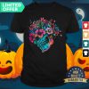 Colorful Flowers Sugar Skull Day Of The Dead Shirt