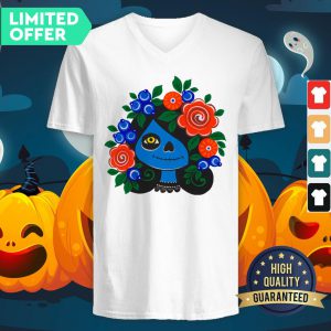 Day Dead Dia De Los Muertos A Zombie Girl Sugar Skull V-neck
