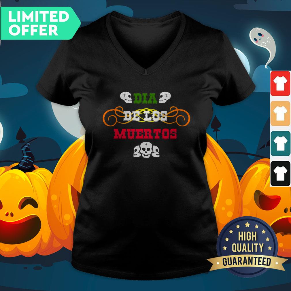 Day Of Dead Dia De Muertos Sugar Skull V-neck