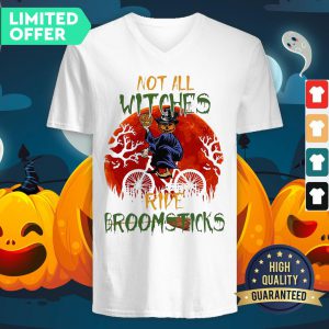 Official Halloween Not All Witches Ride Broomsticks Vintage V-neck