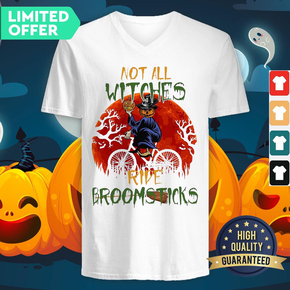 Official Halloween Not All Witches Ride Broomsticks Vintage V-neck