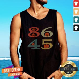 86 45 Anti Trump Pumpkin Face Halloween Day Tank Top