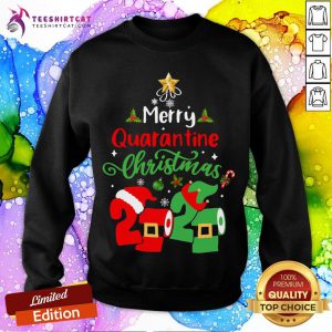 Awesome Merry Quarantine Christmas 2020 Pajamas Holidays Sweatshirt - Design By Teeshirtcat.com