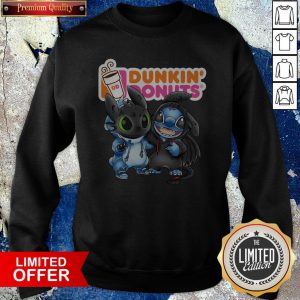 Baby Toothless And Stitch Love Dunkin' Donuts Sweatshirt