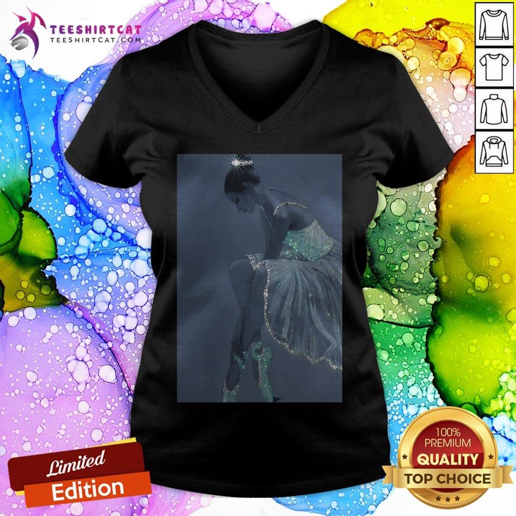 Ballet Crystal Dress Vertical Poster V Neck