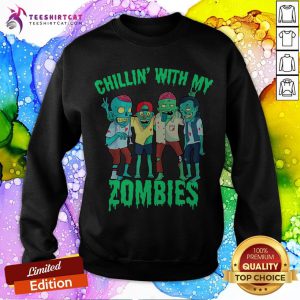 Chillin With My Zombies Halloween Boys Kids Zombie Sweatshirt
