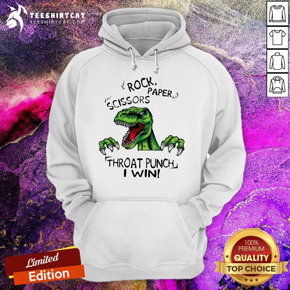 Dinosaur T Rex Rock Paper Scissors Throat Punch I Win Hoodie - Design By Teeshirtcat.com Dinosaur T Rex Rock Paper Scissors Throat Punch I Win Hoodie - Design By Teeshirtcat.com