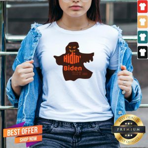 Funny Kids Halloween Costume Ghost Hidin' Biden Trump 2020 V-neck