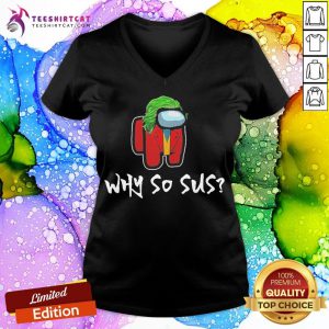 Good Among Us Why So Sus V Neck - Design By Teeshirtcat.com