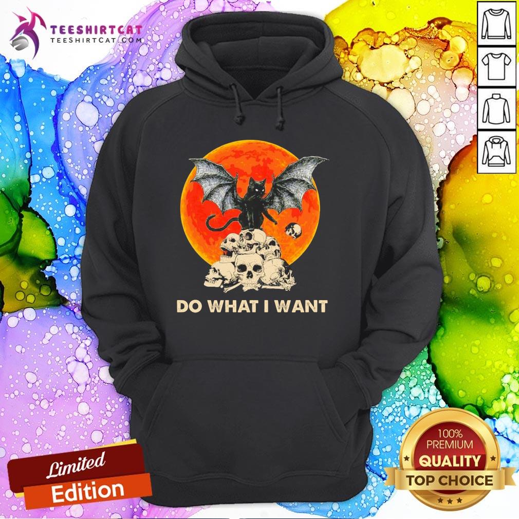 Hot Bat And Black Cat Moon Skull Do What I Want Halloween Hoodie - Design By Teeshirtcat.com Hot Bat And Black Cat Moon Skull Do What I Want Halloween Hoodie - Design By Teeshirtcat.com