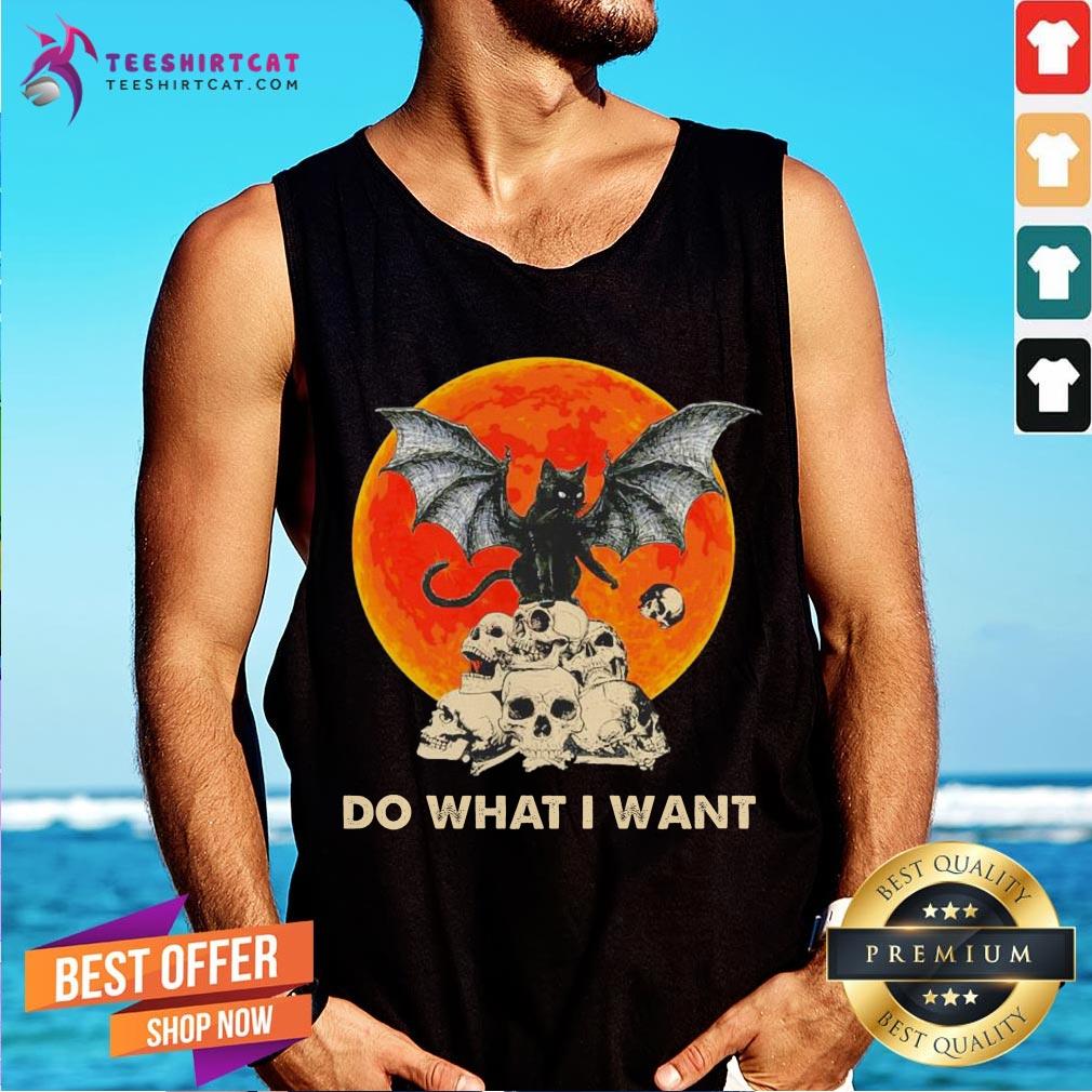 Hot Bat And Black Cat Moon Skull Do What I Want Halloween Tank Top - Design By Teeshirtcat.com Hot Bat And Black Cat Moon Skull Do What I Want Halloween Tank Top - Design By Teeshirtcat.com