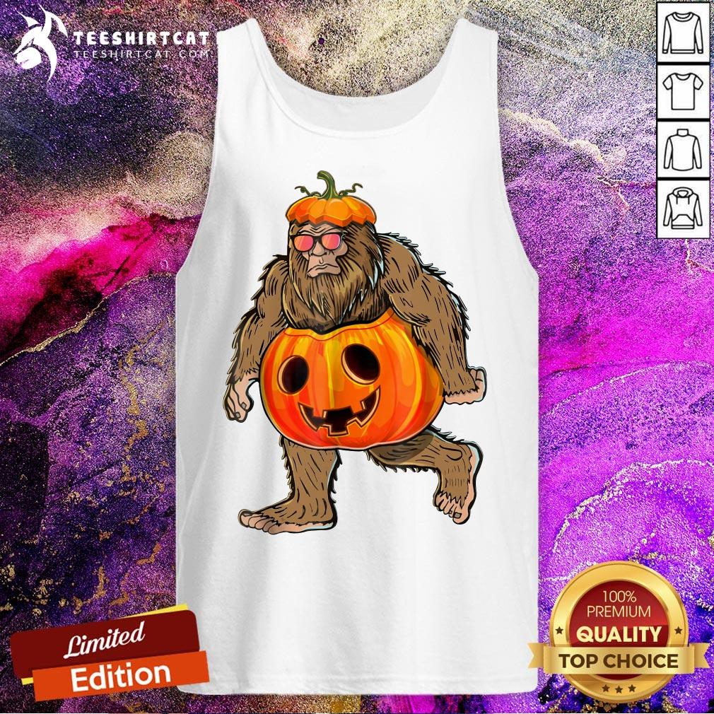 Hot Halloween Bigfoot Pumpkin Tank Top