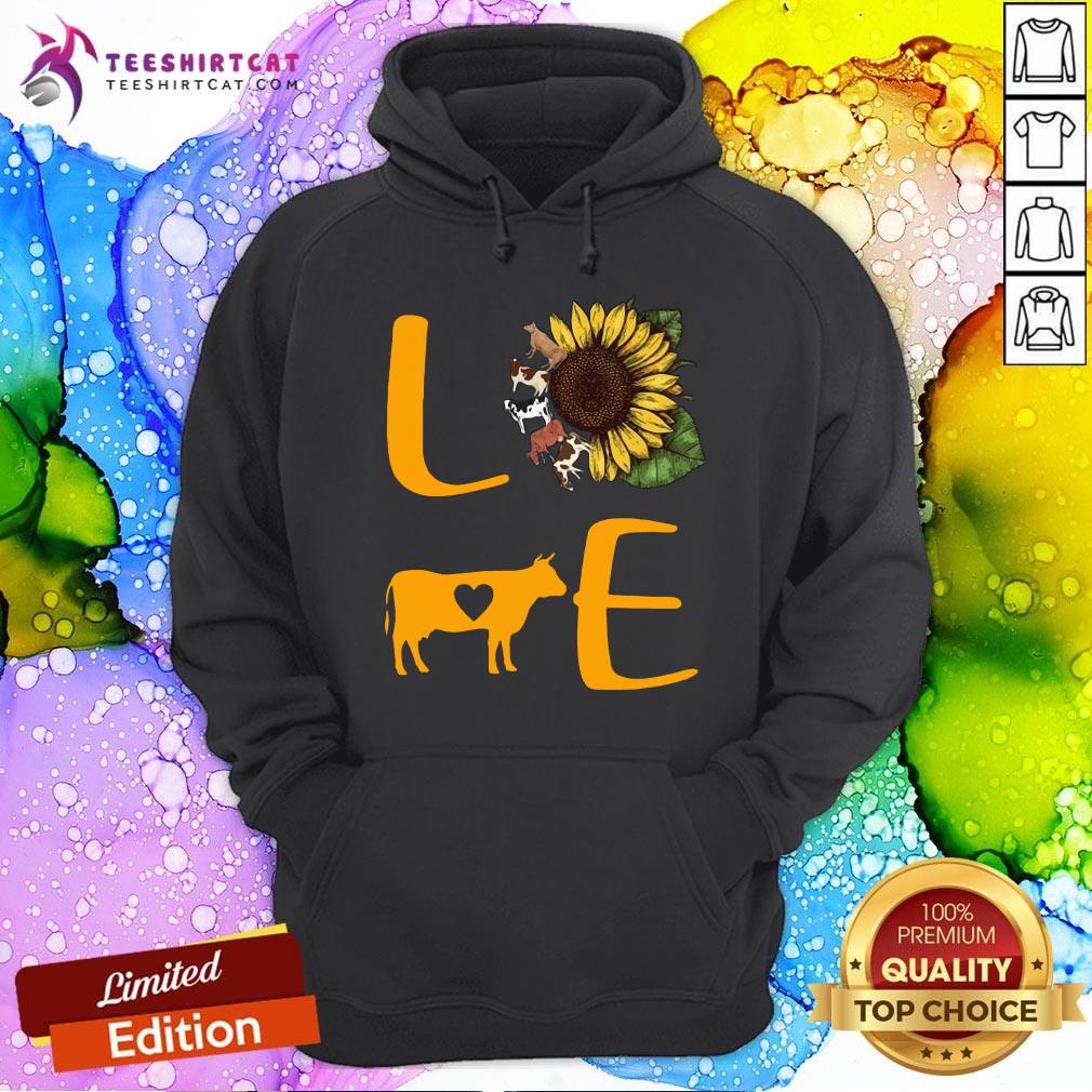 Hot Sunflower Cow Love Hoodie