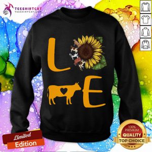Hot Sunflower Cow Love Sweatshirt