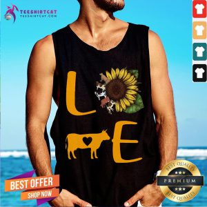 Hot Sunflower Cow Love Tank Top