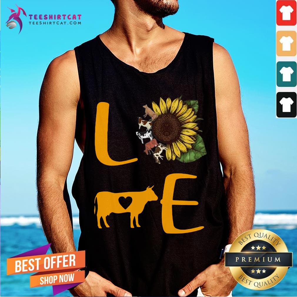 Hot Sunflower Cow Love Tank Top