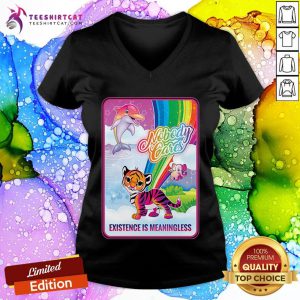 Official Dolphin Elephant Tiger Nobody Cares Existence Is Meaningless V Neck