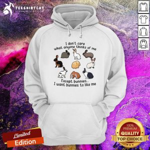 Official I Don't Care What Anyone Thinks Of Me Except Bunnies I Want Bunnies To Like Me Hoodie - Design By Teeshirtcat.com
