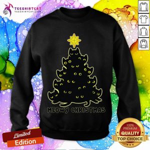 Original Cat Meowy Christmas Tree Sweatshirt - Disign By Teeshirtcat.com