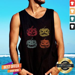 Pumpkin Halloween Retro Vintage Tank Top