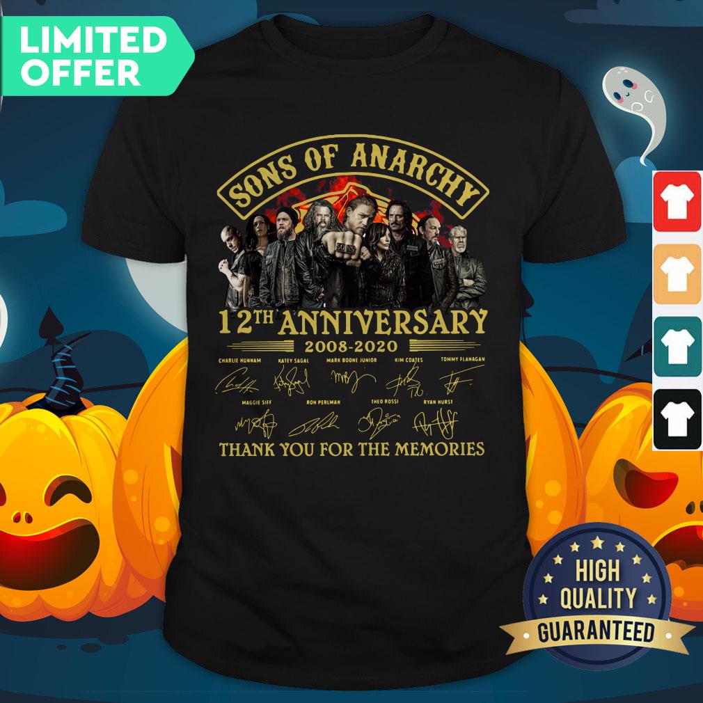 Sons Of Anarchy 12th Anniversary 2008-2020 Signatures Thank You For The Memories Shirt