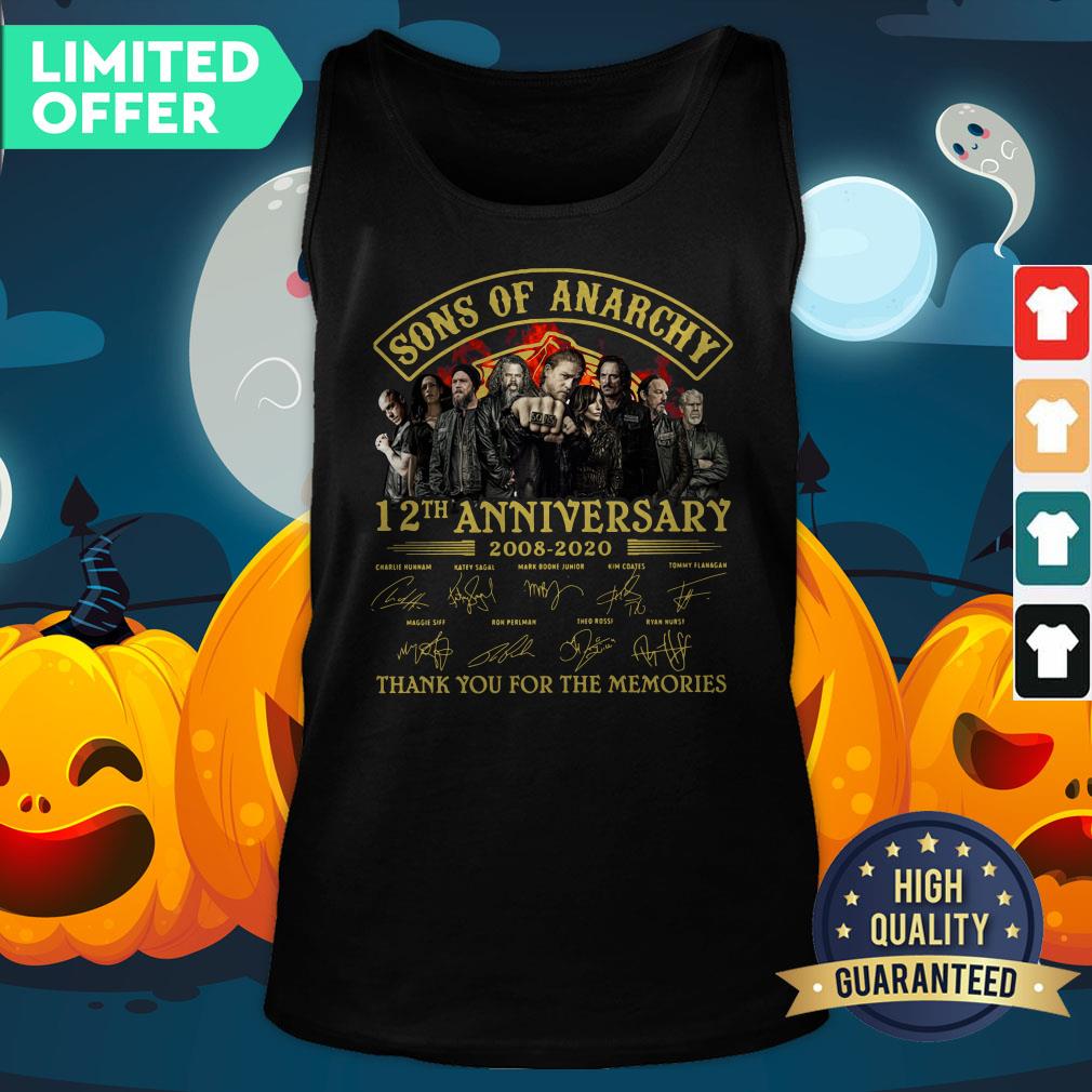 Sons Of Anarchy 12th Anniversary 2008-2020 Signatures Thank You For The Memories Tank Top