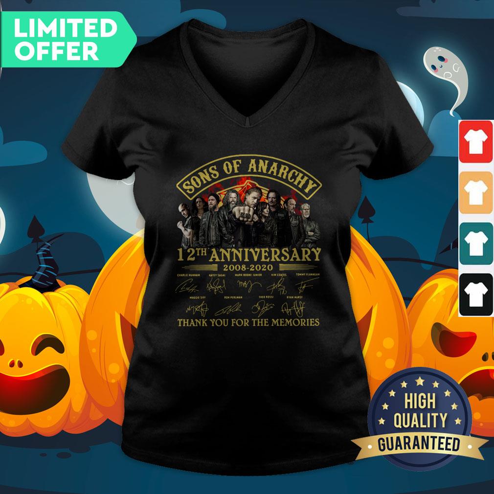 Sons Of Anarchy 12th Anniversary 2008-2020 Signatures Thank You For The Memories V-neck