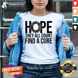 They All Count Find A Cure Cancer Awareness T-V Neck