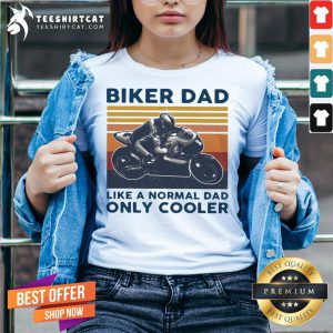 Vintage Biker Dad Like A Normal Dad Only Cooler V Neck