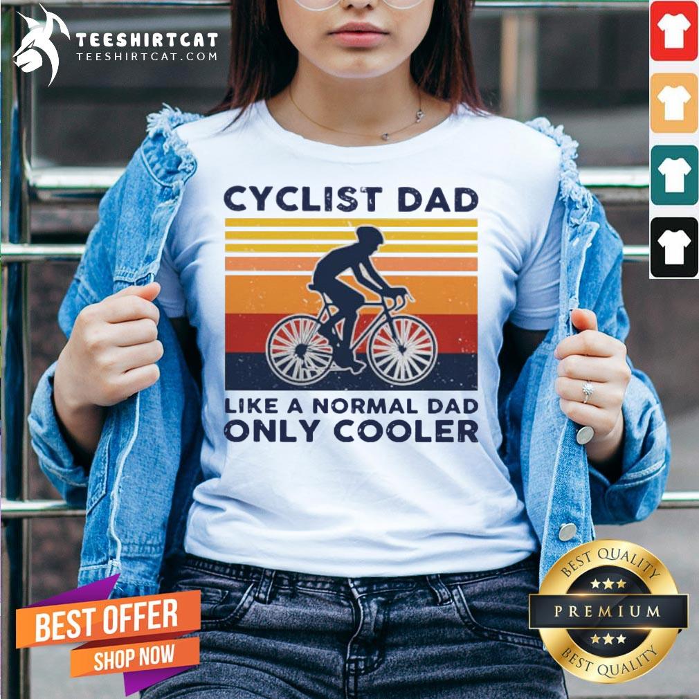 Vintage Cyclist Dad Like A Normal Dad Only Cooler V Neck