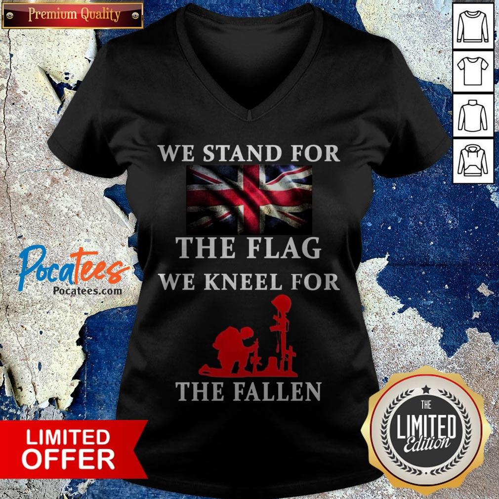 We Stand For The Flag We Kneel For The Fallen V Neck