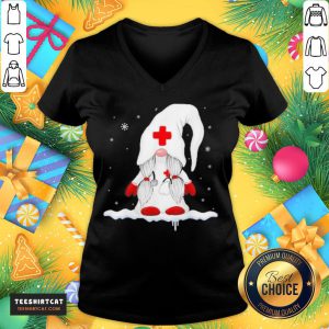 Awesome Gnome Nurse Christmas Sweater V Neck - Design By Teeshirtcat.com
