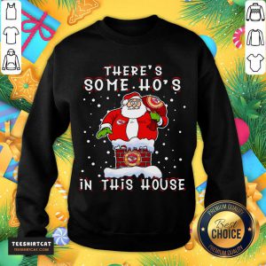 Kansas City Chiefs Christmas There Is Some Hos In This House Santa Stuck In The Chimney NFL Youth Sweatshirt - Design By Teeshirtcat.com