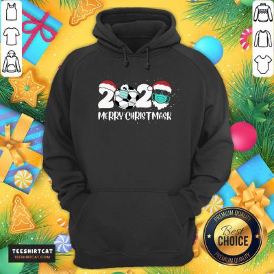  Merry Christ Mask 2020 Santa Soccer Sport Quarantine Christmas Hoodie- Design By Teeshirtcat.com