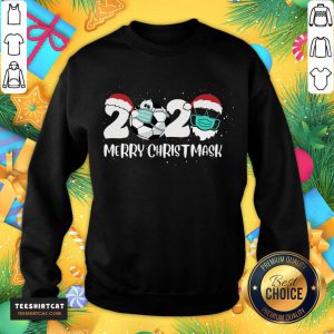 Merry Christ Mask 2020 Santa Soccer Sport Quarantine Christmas Sweatshirt- Design By Teeshirtcat.com