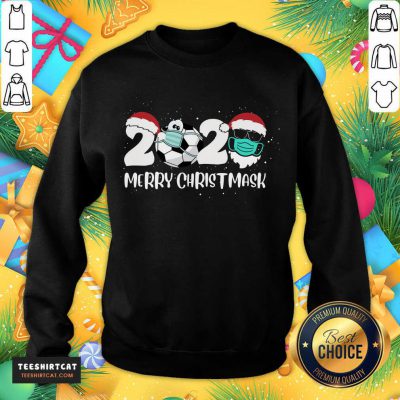  Merry Christ Mask 2020 Santa Soccer Sport Quarantine Christmas Sweatshirt- Design By Teeshirtcat.com